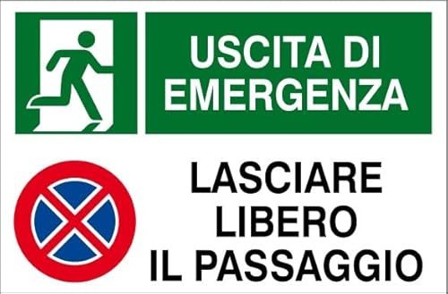 generico Adesivo Uscita di Emergenza Lasciare Libero Il Passaggio