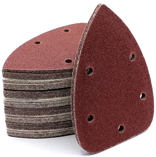 100 Stück Korn 120 Deltaschleifer Klett Schleifpapier 140 x 98 mm Mouse Schleifdreiecke Dreieck Schleifer Schleifmaus Maus Dreieckschleifer