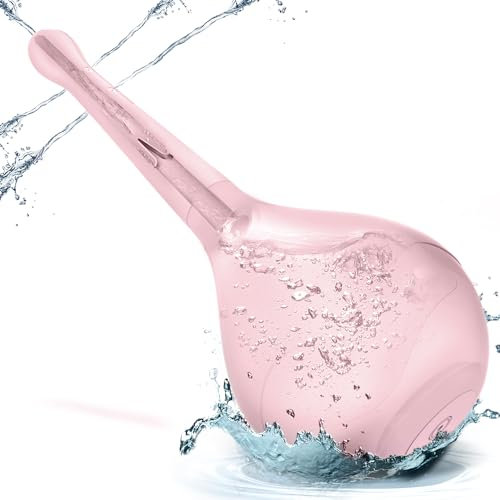 Anal Douche Enema Bulb kit - Shower Douche Anti-backflow Anal Cleaner with 5 Spray Holes enemas at Home for Constipation for Men for Women Blue 150ML(Pink)