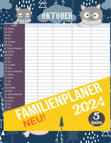 FamilienPlaner 2024: Familien kalender A4 2024, 1 Monat Tag 2 Seite, 1 Jahre Monatsplaner, Terminplaner & Kalender, Januar 2024 Bis Dezember ... Familie Und Freunde, Perfektes Tagebuch