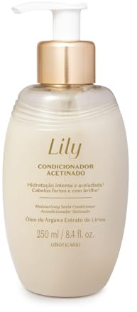 O Boticário | Lily | Acondicionador Satinado Perfumado | 250 ml | Acondicionador Mujer | Aroma Flor de Lirio | Provitamina B5 + Argán + Iris | Desenreda y da brillo | Vegano