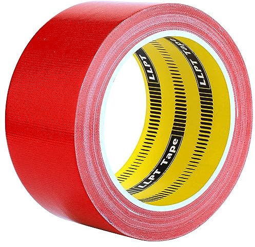 LLPT Duct Tape | Premium Color Fabric Gaffer Tape | Heavy Duty Waterproof Cloth Repair Tape for DIY Indoor Outdoor Use | 1 Pack 50MM x 14M | Red (DT501RD)
