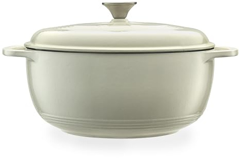 Mercer Culinary Enameled Cast Iron Round Dutch Oven, 6 qt., White