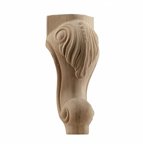 KIMLUD Holz Geschnitzt Crafts 4 Stück Massivholz Geschnitzte Möbelfüße Beine Tv Schrank Sitzfüße Vintage Heimdekorationszubehör 18 cm X 7.2 cm