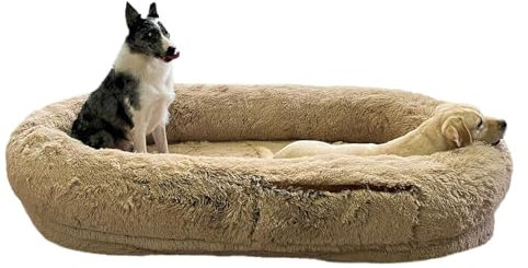 SJASD Menschliches Hundebett,Waschbar Orthopädisches Hundebett,Plüsch und Gemütliche Hundekissen Hundekorb Hundekörbchen,Flauschig Riesenhundebett,Großes Sitzsack-Bett für Menschen