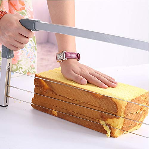 Mrisata Adjustable Stainless Steel 3-Wire Cake Cutter and Leveller, Cake Cutter Slicer Leveler, Cake Leveler for Leveling
