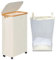 efluky Cesto de Ropa Sucia con Tapa, Cesto de Ropa Sucia con Ruedas, Cestos de Planchado Plegable de 75L con Asas de Bambú y Bolsa Extraíble, Cesta de Ropa Sucia Plegable