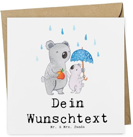 Mr. & Mrs. Panda Personalisierte Deluxe Karte Tagesvater Herz - Geschenke, Geburtstagskarte, Hochzeitskarte, Grußkarte Selbst Gestalten, Geschenk, Grußkarten Personalisiert