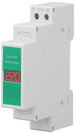 Uadme Misuratore di Tensione Monofase, Voltmetro CA Digitale Intelligente 60‑450 V, Tester di Tensione su Guida Din, Ampio Schermo LCD Integrato, Misurazione Accurata