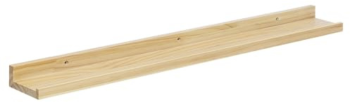 eSituro Wandregal aus Holz, Schweberegal Hängeregal, 80x10x4cm Eiche | für Wohnzimmer Schlafzimmer Küche Badezimmer, Schweberegal hängend, mit unsichtbarer Halterung