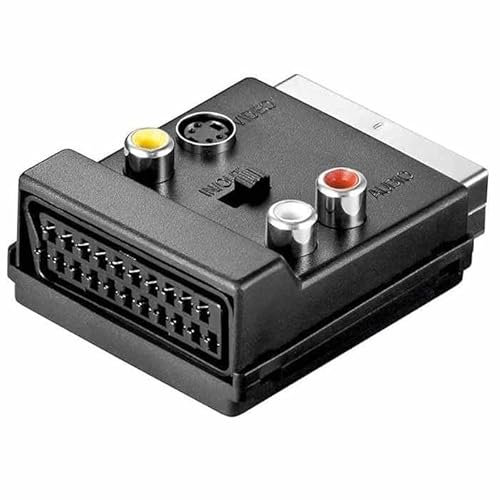 TECHZOCO Adattatore SCART AV commutabile a 3X RCA e S-Video, convertitore Euro Connettore, 2X Audio, 1X Video, Femmina a Maschio
