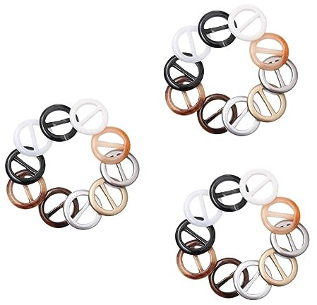 IWOWHERO 3 Sätze Verstellbare Rollschnallen Für Kleidung Schals Harz T-shirt-clip Schal-clip Hemd-clip Stilvoll Und Praktisch 20 Stück * 3