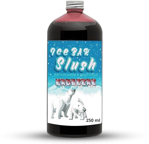 ICE Ours Sirop sans AZO ni glycérine | Bouteille de 250 ml | Concentré pour machines à glace Slushy Boissons Maker Machine à glace 1:5 à 1:20 (250 ml, fraise)