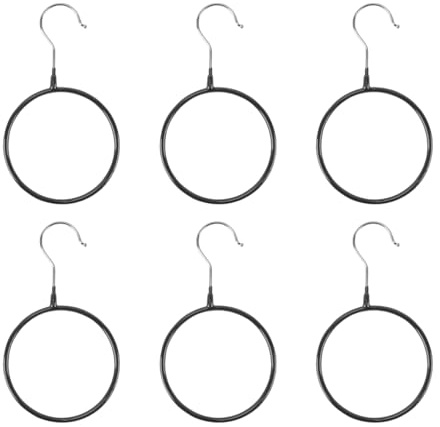 Laroal 6 Perchas para Cinturones, Corbatas y Bufandas, Antideslizantes, de Metal, Color Blanco