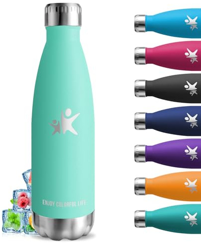 Gourde Isotherme 750 ml, Sans BPA, Sport, 24h Froid & 12h Chaud, Inox, Anti Fuite, Gourde Metal, Facile à Transporter, Bouteille d'eau pour École, Bureau, Voyage, Camping, Vert