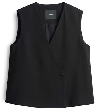 someday Damen Weste | Leinenweste NABRIL aus Viskose Leinen Mix black, 40