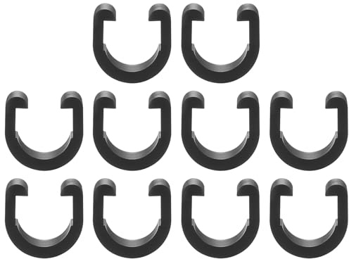 QUARKZMAN Fahrradkabelklemmen C-Clips 10 Stück | Gehäuse Schlauchführung U-Clips Brems-Schaltwerk für MTB Rennrad Schwarz