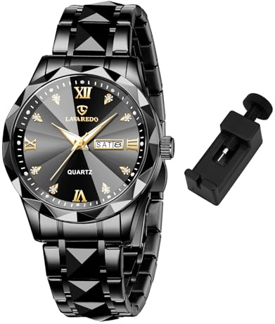 caprock Montre pour Homme avec Boîte pour Montre, Montre à Quartz analogique étanche avec Date, en Acier Inoxydable, Style décontracté et Tendance
