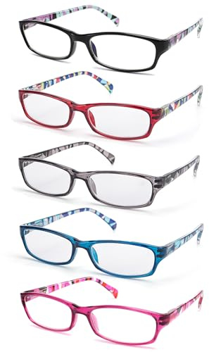 LANLANG 3er-Pack Blaulichtfilter Lesebrille für Damen mit 3 Mode farben, Anti Eyestrain Anti UV Lesebrille L-L010