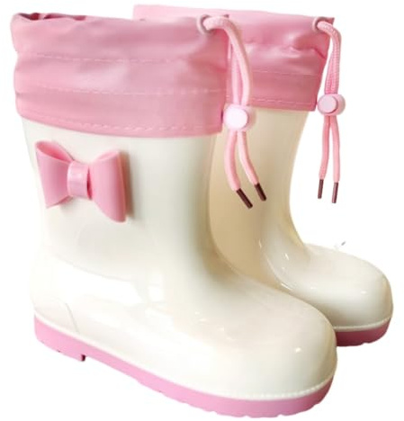 Hixingo Stivali Pioggia Bambino Inverno, Rain Boot Kids, Stivali Pioggia Bambina Antiscivolo, per Bambini Leggeri, per All'aperto, Piovere (Rosa,33)