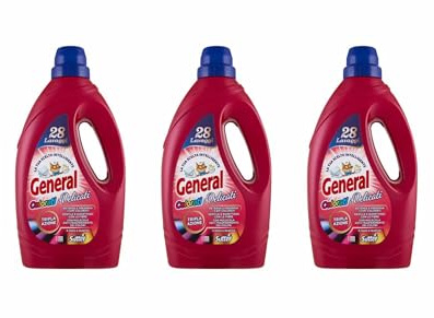 Detersivo Liquido per Colorati e Delicati 28 lav, GENERAL 1,4 L, Confezione Da 2 e 3 Pezzi - Per General (3)