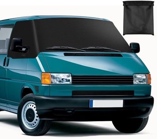 Auto Windschutzscheiben Abdeckung für VW T4, 600D Wasserdicht Frontscheibe Sonnenschutz Thermomatten, Blackout Anti-UV/Frost/Ice/Staub Wrap Cover