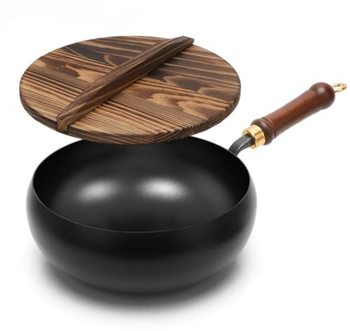 Sartén de hierro forjada sin recubrimiento (24 cm de alto brillo)