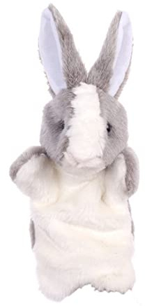 Ameble Handpuppen Hase Tier Handpuppen Spielzeug Kinder Rollenspielzeug Weiches Plüschkaninchenspielzeug für fantasievollen Rollenspiel-Geschichtenerzählunterricht.