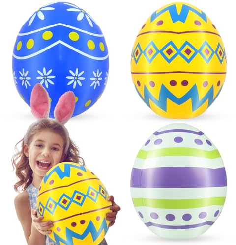 uovo di Pasqua gonfiabile, Palloncini Uovo di Pasqua, decorazione a uovo di Pasqua per Pasqua, decorazioni di Pasqua per esterni, decorazione pasquale da appendere, Pasqua Giardino Home Decor (C)