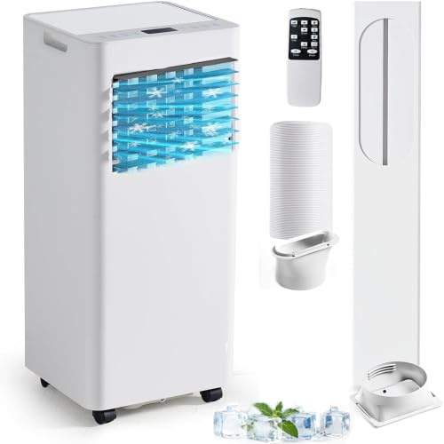 Portable Air Conditioner 9000 Btu, 3-in-1 Portable Ac Unit With Cooling, Dehumidifier & Fan, Remote Control, 24h Timer, Led Display, Window Kit Included, Cools Rooms Up To 450 Sq. Ft.
