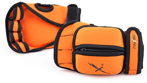 MaxxMMA Verstellbare Gewichtshandschuhe, 0,9 kg Set - Abnehmbares Gewicht (2 x 0,2 kg pro Handschuh) für Sculpting MMA Kickboxen Cardio Aerobic Handgeschwindigkeit Koordination Schulterstärke (Orange)