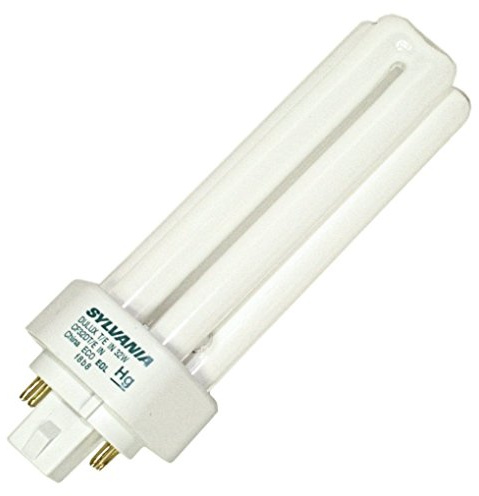 Sylvania 20886 (4-Pack) CF32DT/E/IN/841/ECO 32-Watt Triple Tube Compact Fluorescent Light Bulb, 4100K, 2400 Lumens, 82 CRI, T4 Shape, 4-Pin GX24Q-3 Base