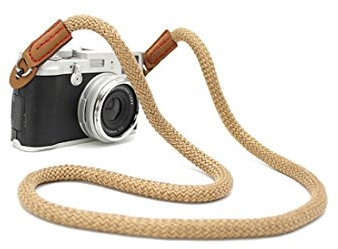 CTN Sangle pour appareil photo en coton beige bandoulière Courroie de cou dragonne pour DSLR Canon FUJI Fujifilm Leica Nikon Pentax Olympus Sony Pana Pentax Samsung Sigma etc...