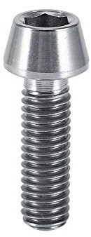 Tbest Titan M6 Schrauben, 6 Stück, M6X16/20, Silber, Kegelschraube mit Unterlegscheibe