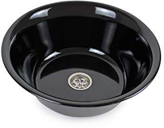 Edelstahl Design Spülbecken Design Dunkel Camping Spüle Waschbecken + Ablauf Maße: 24cm (240mm) (ad-ideen)