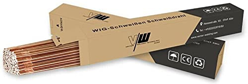 WIG Schweißstäbe - Schweißdraht - Schweißzusatz - ER 70S-3 Stahl - Ø 2,4mm / Länge 500 mm / 1 kg - VECTOR WELDING