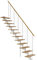 DOLLE Mittelholmtreppe - 11 Stufen - Geschosshöhe 228 – 300 cm - Geradelaufend - Stufen Eiche, lackiert - Unterkonstruktion: Weiß (RAL 9016) - volle Stufen 70 cm - inkl. Geländer - Nebentreppe