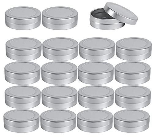 ZEOABSY 50 Stück 15ml Silber Leere Aluminiumdose Aluminium Runde Dosen Aludose mit Stülpdeckel Blechdosen Cremedosen für DIY Salben Kerze Kosmetik Rasierseife