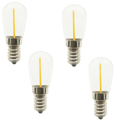 JQslight E14 LED Fridge Light Bulb, 1W E14 SES Fridge LED Light Bulbs Salt Lamp Bulbs Equivalent to 6W Halogen Lamp for Microwave/Fridge/Oven/Sewing/Freezers Bulb Cold White 6000K