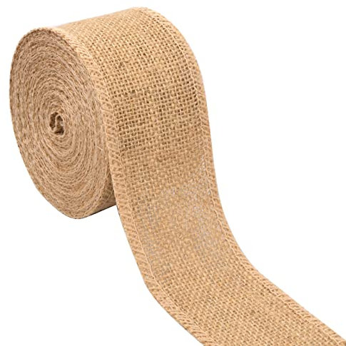 10M*6CM Juteband, Sackleinen Band, Natürliche Hessischen Stoffbänder Rolle, Jute Ribbon Rolls für Hochzeitdeko Handwerk Weihnachten Geschenkverpackung