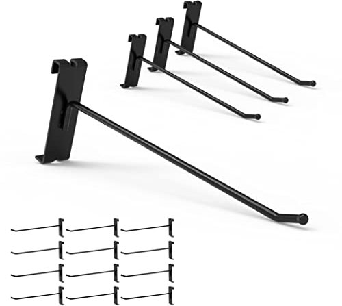 HUHOLE Gitterwandhaken für 3 × 3 Drahtgitterplatten, 20,3 cm, Schwarz, 32 Stück