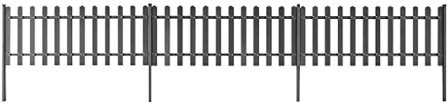 DCRAF Home Products-Lattenzaun mit Pfosten, 3 Stück, WPC 600x60 cm
