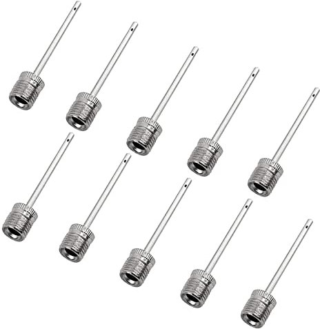 TingDongWei Ballpumpe Nadeln, 10 Stück Edelstahl Ballnadel Ballpumpennadel Ballpumpen Aufblasnadel für Fußball, Handball, Basketball, Volleyball, Wasserball, Gymnastikball (Silber)