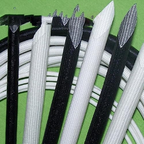 ID 1~25mm 200 gradi C Tubo in fibra di vetro Guaina in filo intrecciato in resina siliconica Guaina isolante in fibra di vetro ignifuga Proteggi-bianco,25mm,5 metri