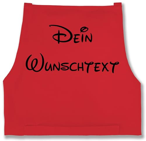Schürze - Aufdruck selbst gestalten - Wunschtext I Geschenk mit eigenem Text personalisiert - 85x69 - Rot - geschenke für hobbyköche kochschürze bedrucken lassen personalisierte name schürzen