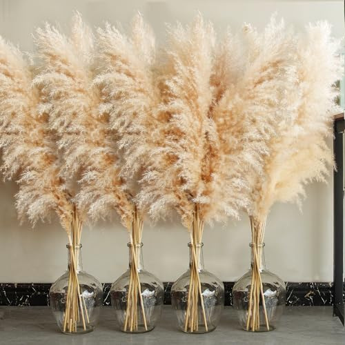 40 inch 20 Stems Natural Pampas Grass Decor Tall, Pompas Grass, Tall Pampas Grass for Wedding, Party, Farmhouse, Boho Home Decor