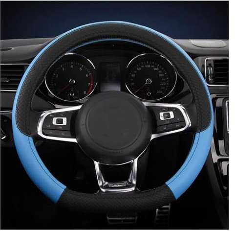 Lenkradbezug Auto D Form Auto Lenkrad Abdeckung Für VW Für Jetta 6 2017-2021 Für Golf 7 Für Scirocco Für Beetle 2012-2021 Für Tiguan 2019 2020 Lenkrad Bezug (Farbe : Blau)