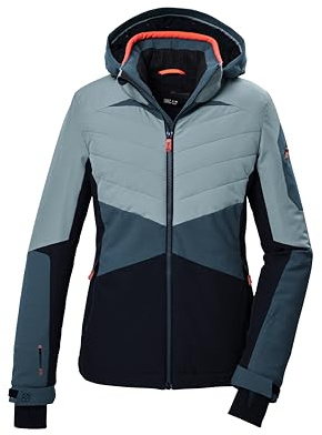 killtec Damen Skijacke/Funktionsjacke mit abzippbarer Kapuze und Schneefang KSW 34 WMN SKI JCKT, hell eisblau, 46, 41967-000