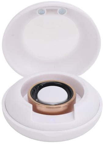 Smart Ring Health Tracker, Anillo de Fitness con Estuche de Carga de Batería de 7 Días, App Sleep Tracker IP68 Anillo de Cerámica Impermeable para Hombres y Mujeres (Diámetro