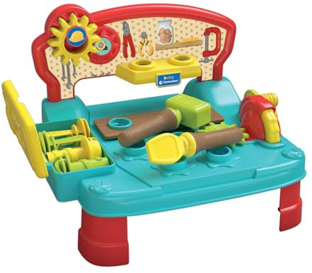Clementoni Baby Werkbank mit Zubehör - Spielzeug für Babys & Kinder ab 12 Monaten mit Hammer, Schraubenzieher und viel Zubehör - Sensorik- & Motorikspielzeug 17968